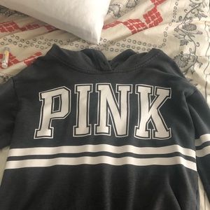 Gray PINK cropped pink sweatshirt